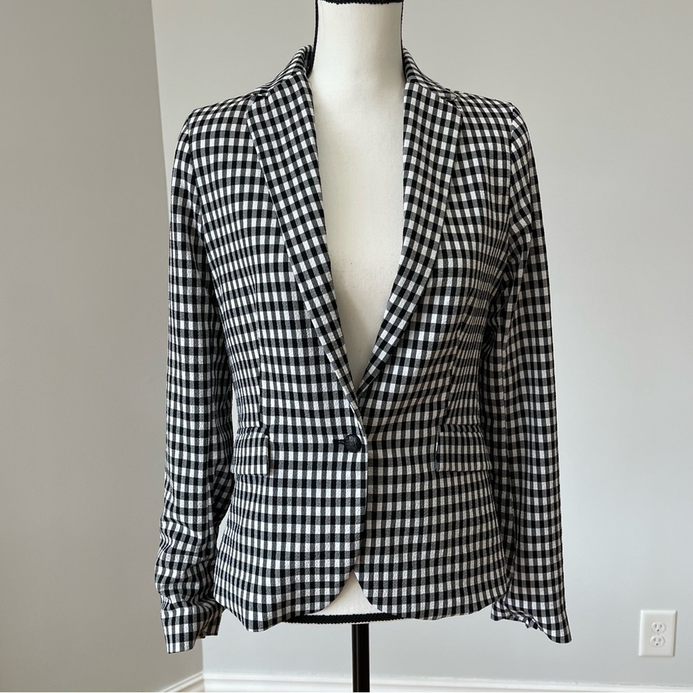 Maison D' Amelie new with tags  black and white gingham blazer career modest XS